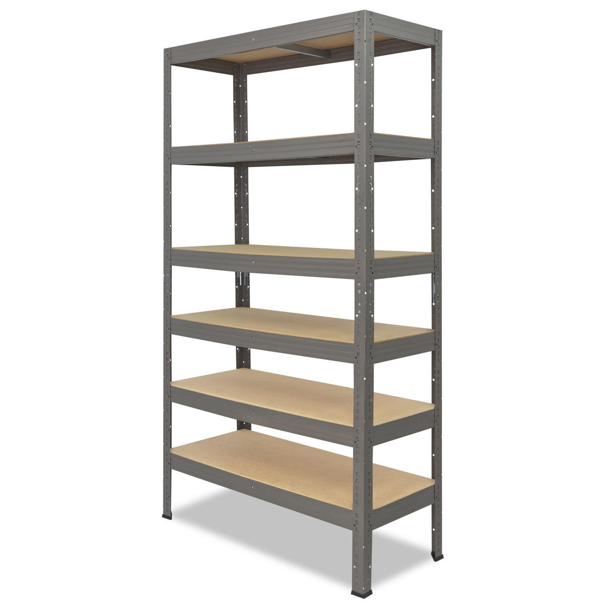 SCHWERLASTREGAL PRO 230x60x50 cm in grau mit 6 Böden und 166 kg Traglast pro Boden - Grau, Metall (60/230/50cm) - shelfplaza
