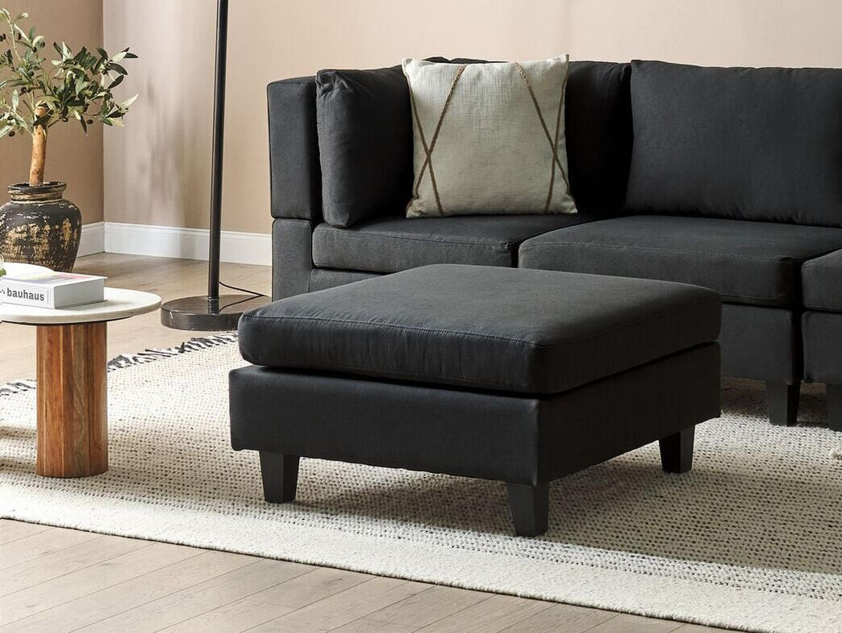 OTTOMANE Schwarz Unstad - Schwarz, Textil (76/39/76cm) - Beliani