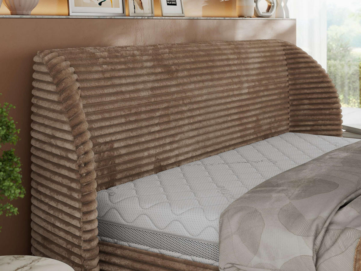 POLSTERBETT CAELA CLASSIC 180/200 - Braun Cord - Braun, Textil (180/200cm) - MKS