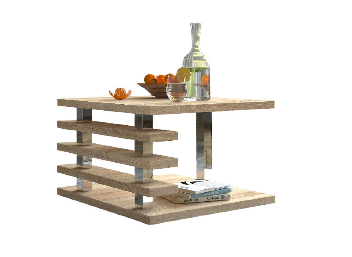 COUCHTISCH quadratisch Sonoma Eiche - Sonoma Eiche, Holzwerkstoff (60/60/40cm) - designimpex