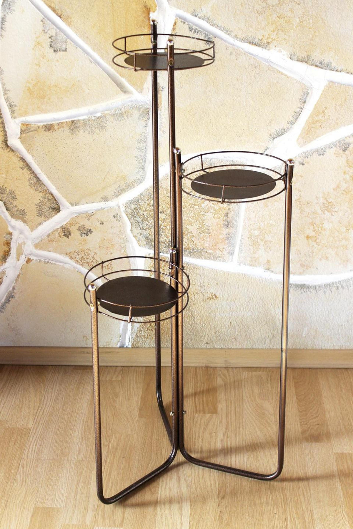BLUMENTREPPE mit 3 Ebenen Metall 90 cm Art.2A - Kupferfarben, Metall (40/90/40cm) - DanDiBo