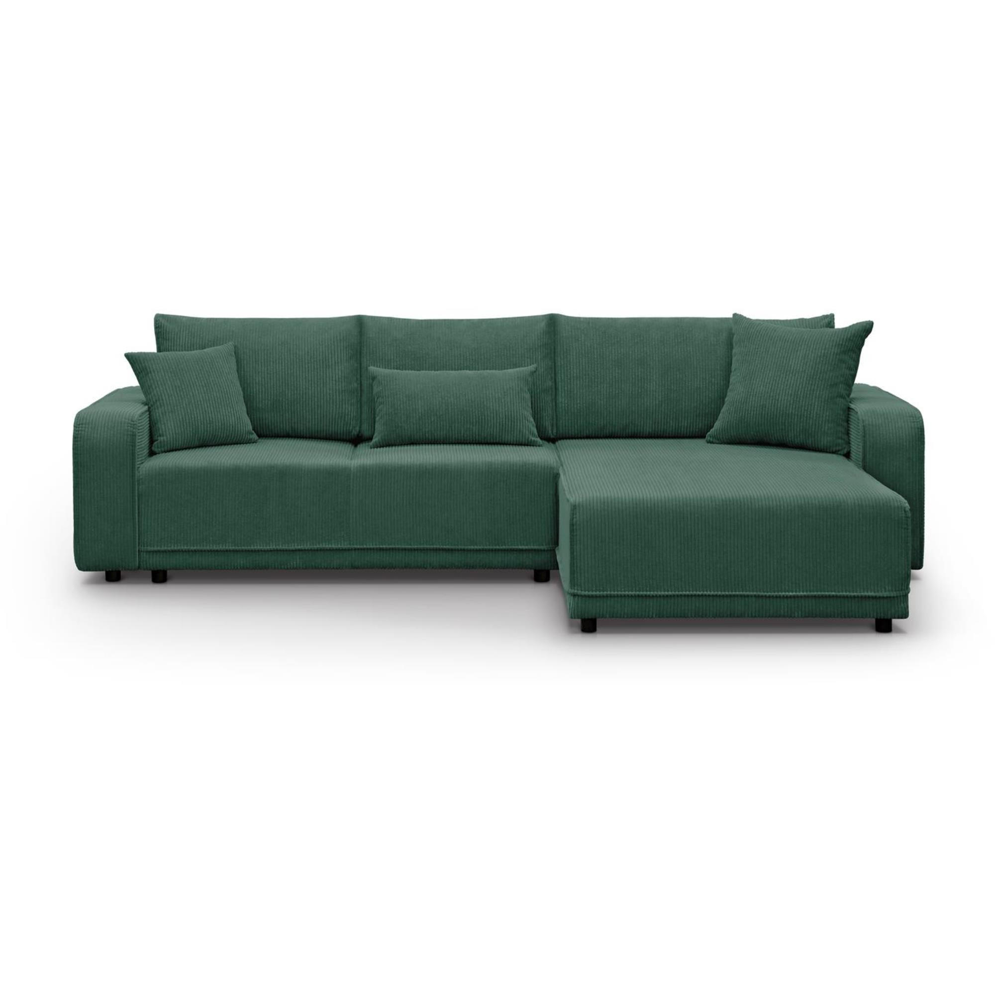 Thumbnail - Beautysofa Eckschlafsofa, Dunkelgrün, Textil, L-Form,L-Form, 290x185 cm, Wohnzimmer, Sofas & Couches, Wohnlandschaften, ...
