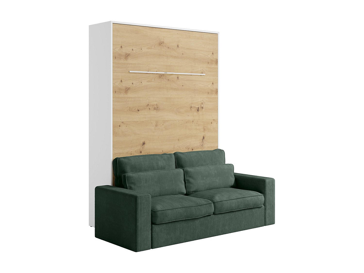 SCHRANKBETT - -Sitzer - Holz, Platte - Naturfarben Hell, Weiß - - Naturfarben/Weiß, Holz (239.2/200cm) - Vente-Unique