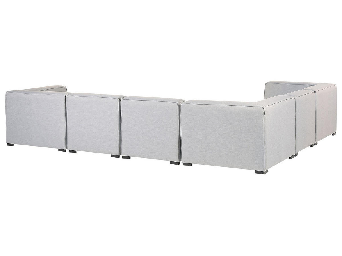 LOUNGE SET 7-Sitzer hellgrau linksseitig modular Arezzo - Hellgrau, Textil - Beliani