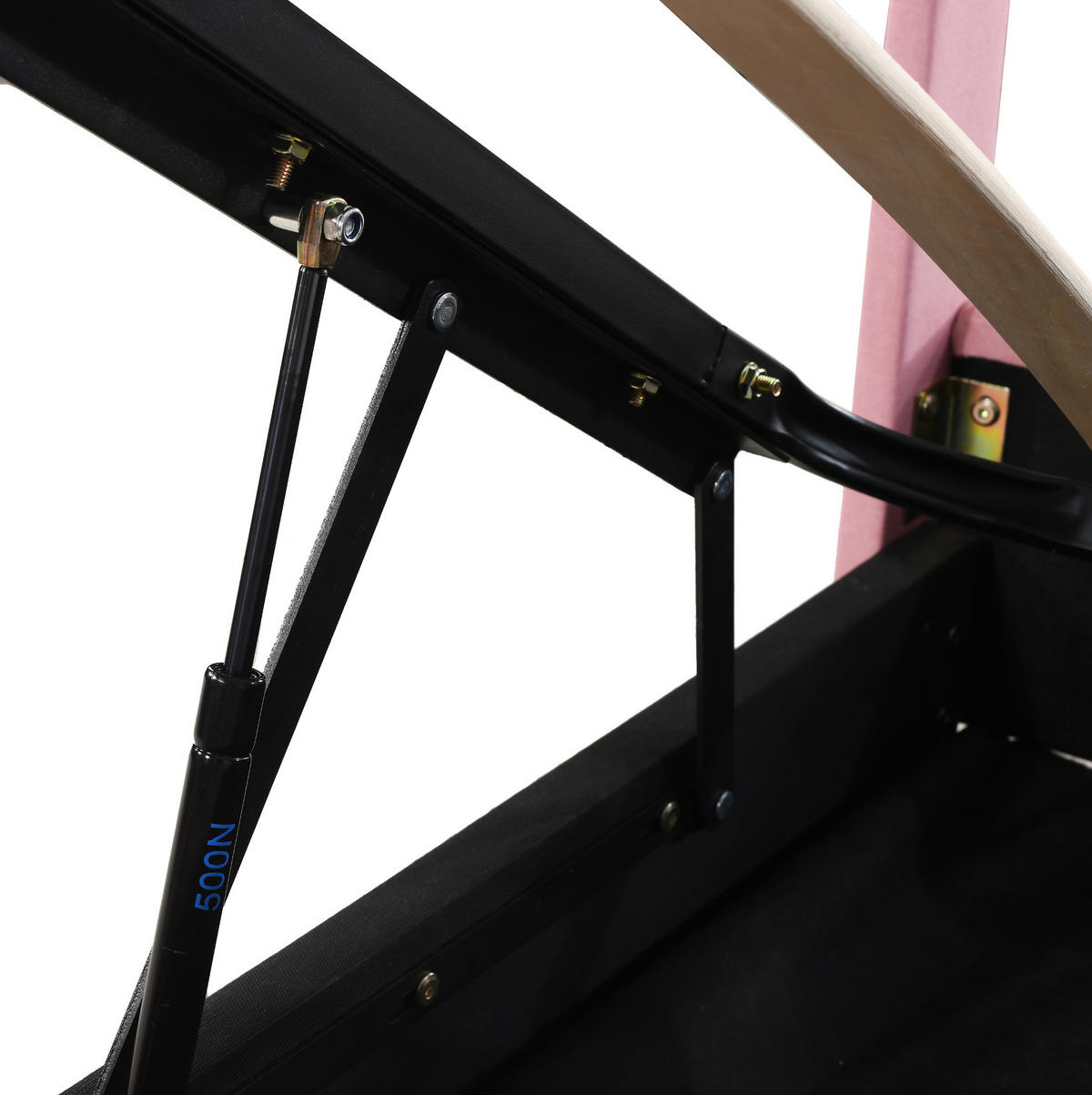 POLSTERBETT 90/200 cm Rosa aus Leinenstoff mit hydraulischem Stauraum - Pink, Textil (90/200cm) - OKMYHOME