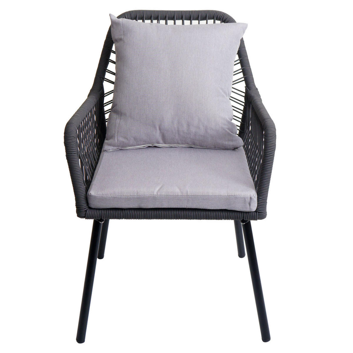 GARTENSTUHL Anthrazit, Grau - Anthrazit/Grau, Textil (54/81/62cm) - MCW