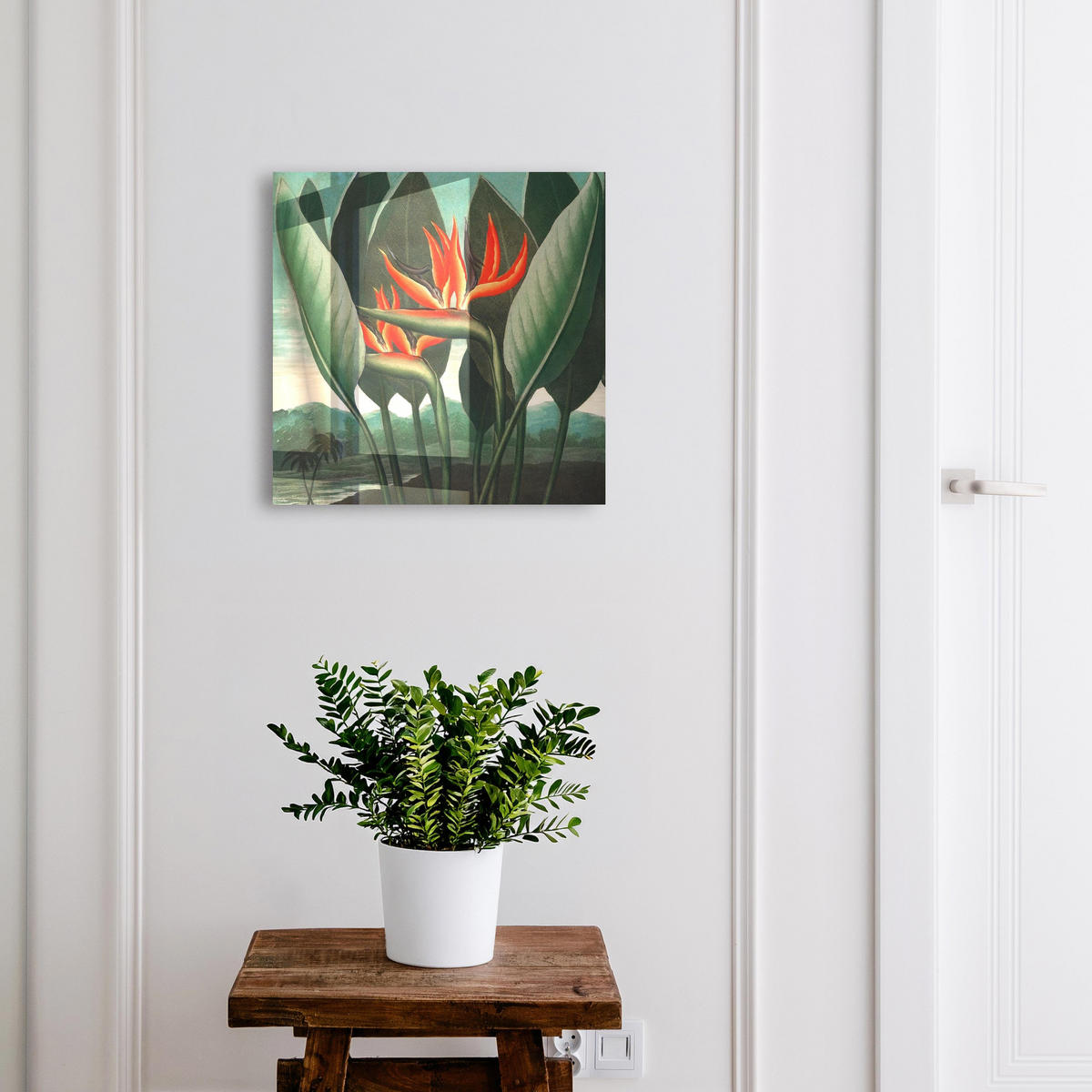 SCHLÜSSELBOX Schwarz 30x30 cm- Türöffnung nach rechts - Die Exotik der Natur - Grün, Metall (30/30/5cm) - TULUP