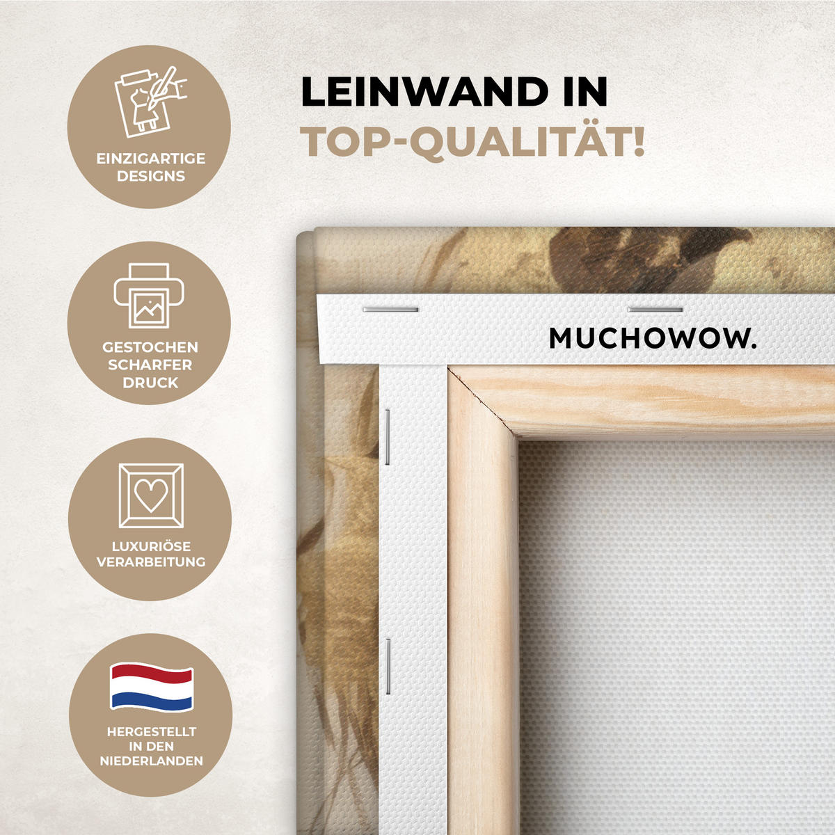 LEINWANDBILD Frau - Gold - Abstrakt - Textur Wandbild Wohnzimmer 50x50 cm - Goldfarben, Textil (50/50cm) - MuchoWow