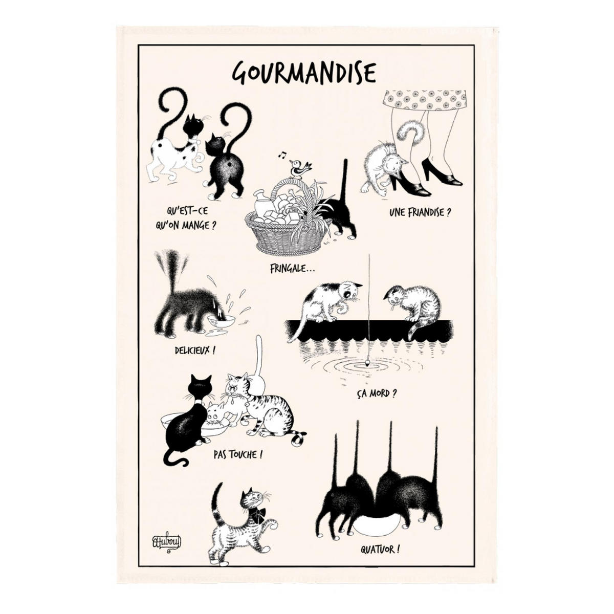 GESCHIRRTUCH Dubout La gourmandise ekrü 48 x 72 cm - Weiß, Textil (48/72cm) - Winkler