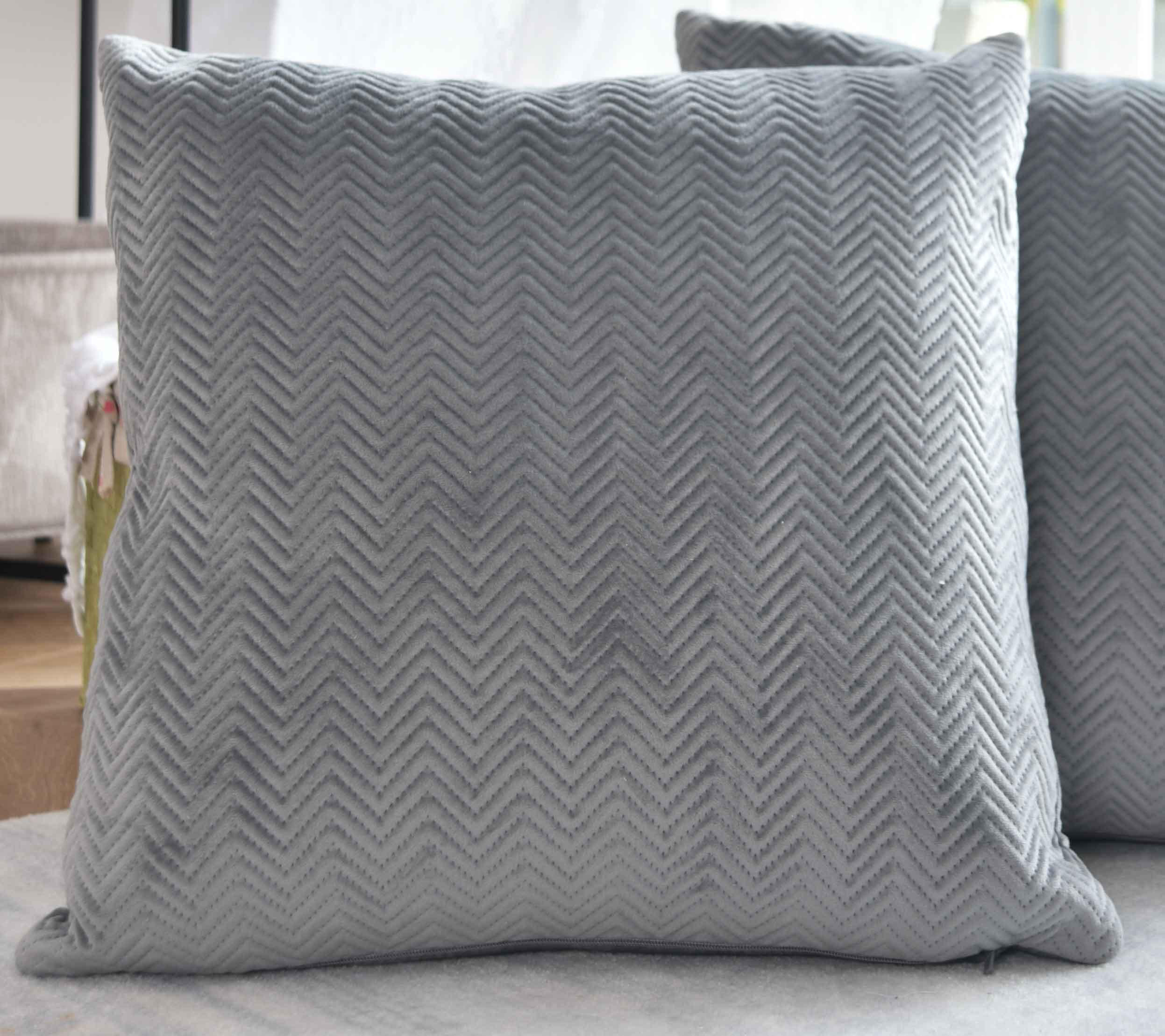 DEKOKISSEN Greta 45x45 cm Grau - Grau, Textil (45/45cm)