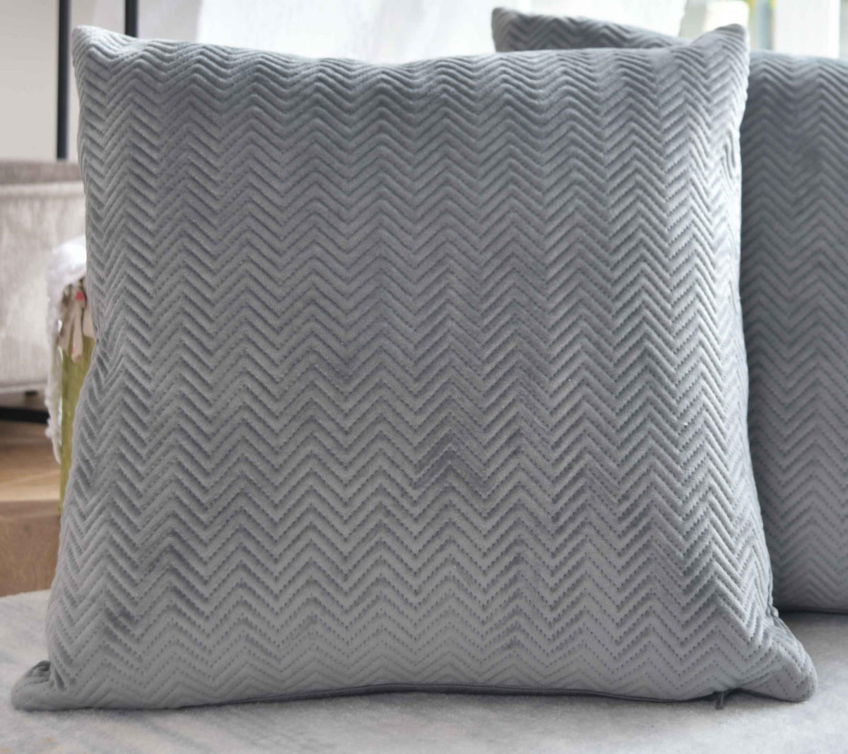 DEKOKISSEN Greta 45x45 cm Grau - Grau, Textil (45/45cm)