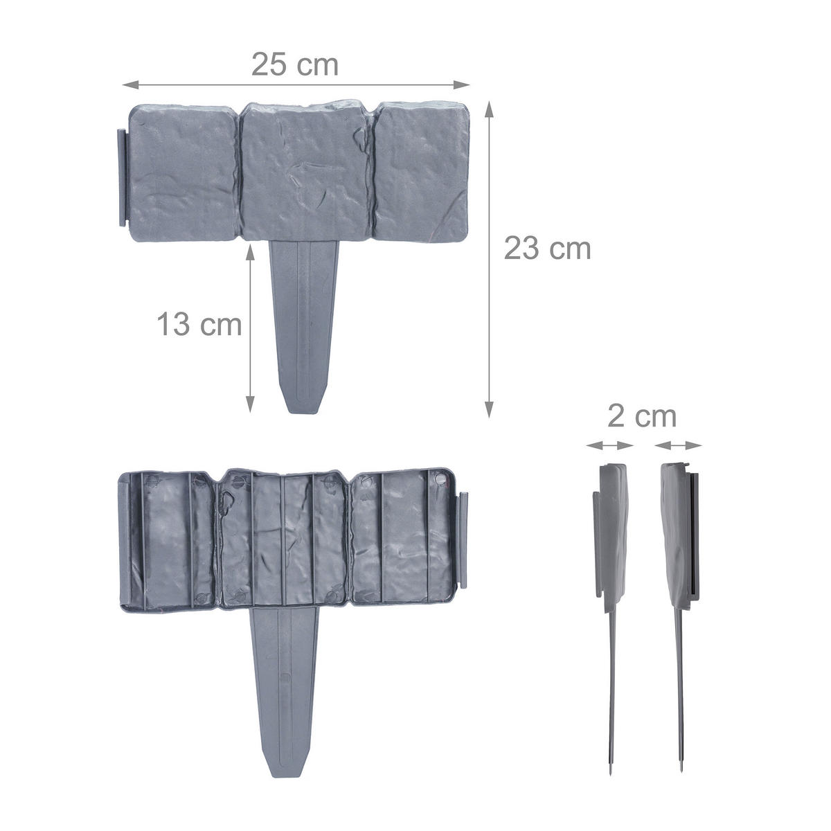 10xBEETZAUN - Grau, Kunststoff (25/23/2cm) - Relaxdays