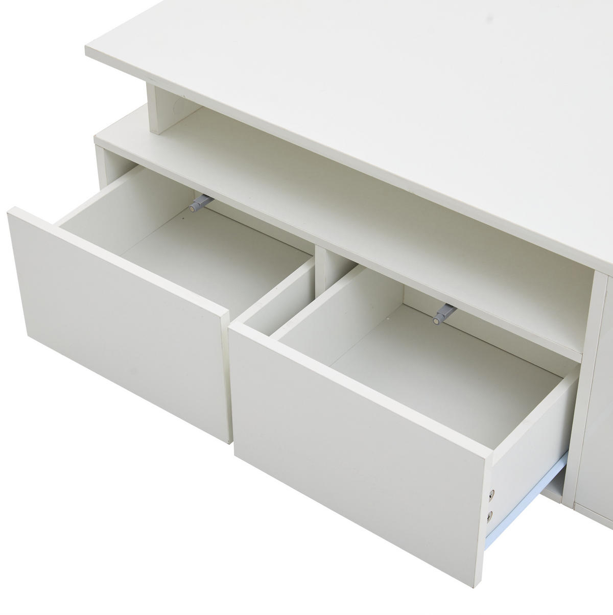 COUCHTISCH aus Spanplatte 100x50x35 cm in Weiß mit LED-Beleuchtung - Weiß, Holzwerkstoff (100/50/35cm) - Modfu