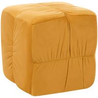 POUF Samtstoff Senfgelb Turley - Gelb, Textil (57/38/57cm) - Beliani