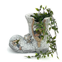 PFLANZTOPF Stiefel aus Magnesia wetterfest 32 cm - Grau, Naturmaterialien (32/28.5/19cm)