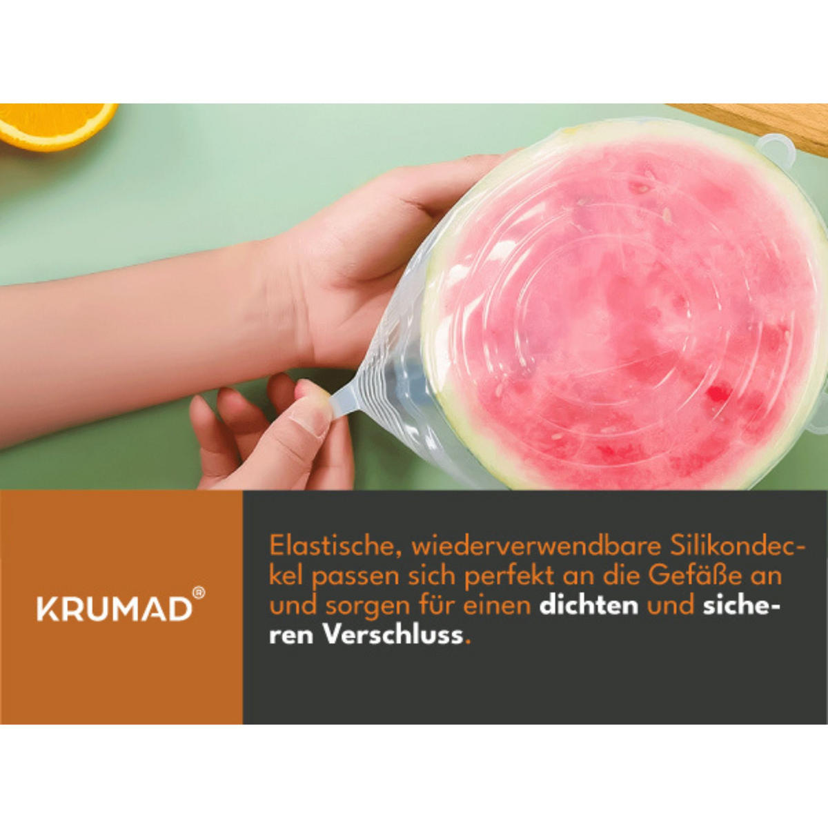 SILIKONDECKEL Set 6 Stück - Transparent, Kunststoff (16/1/16cm) - KRUMAD