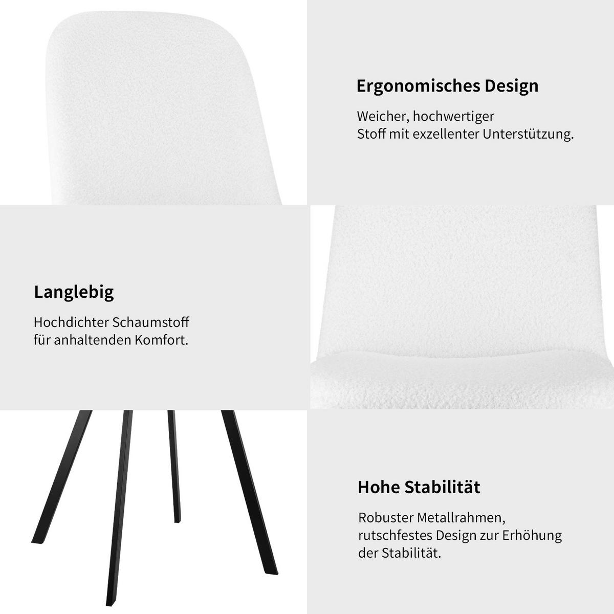 STUHL-SET DE-35957 2 Stück mit Metallgestell Beige - Beige, Metall (43/84/44cm) - ComfortXL