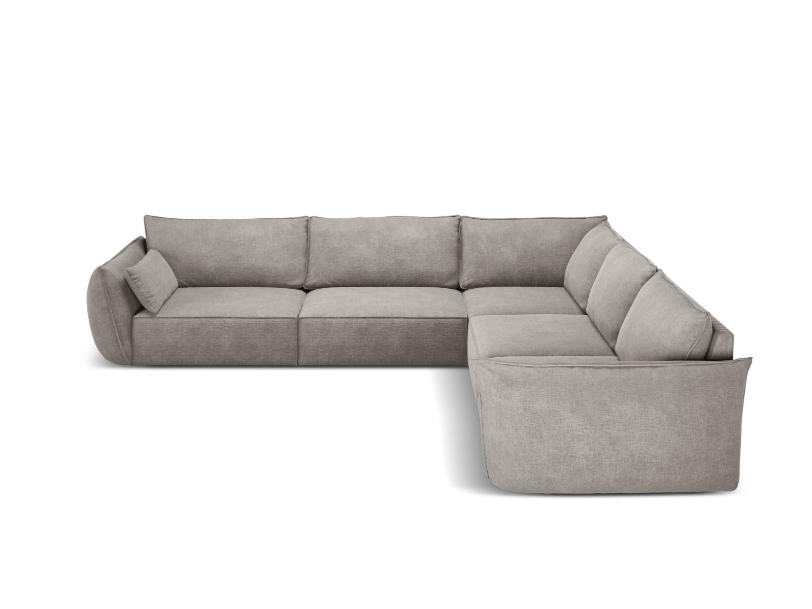 WENDBARES-ECKSOFA Kaelle aus Chenille-Stoff hellgrau 7 Sitzplätze - Hellgrau, Textil (286/286cm) - Micadoni