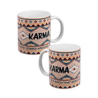 KAFFEEBECHER Karma is a Bi*ch that goes around comes around Mehrfarbig 320 ml - Multicolor, Keramik (0.32L) - United Labels