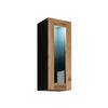 HÄNGEVITRINE 90 Vigo Glas mit weißer LED Beleuchtung - Eiche Wotan/Schwarz, Holzwerkstoff (35/90/32cm) - MIRJAN24