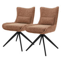ESSZIMMERSTÜHLE 2er Set drehbar Küchenstühle gepolstert mit Webstoff-Bezug Rot - Rot/Schwarz, Textil/Metall (54/90/64cm) - ML-DESIGN