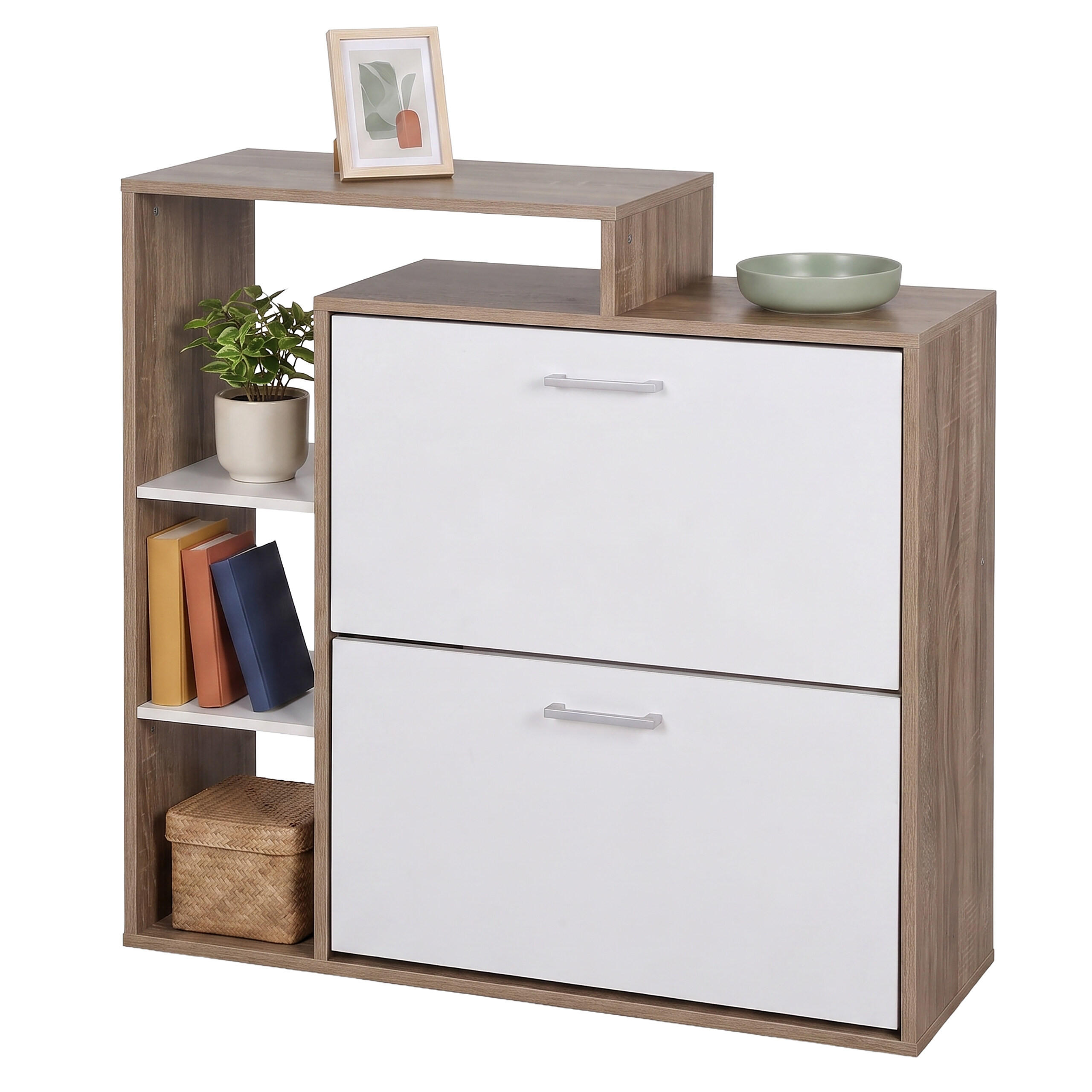 SKOSKÅP Naturvit industriell 2 klaffar Multicolor 90/80/23.5 cm