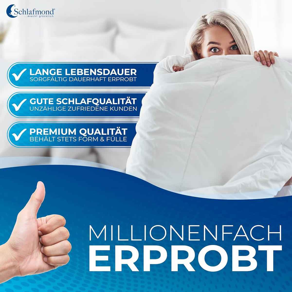 GANZJAHRESDECKE Medicus Clean 220/240 cm - Weiß, Naturmaterialien (220/240cm) - Schlafmond