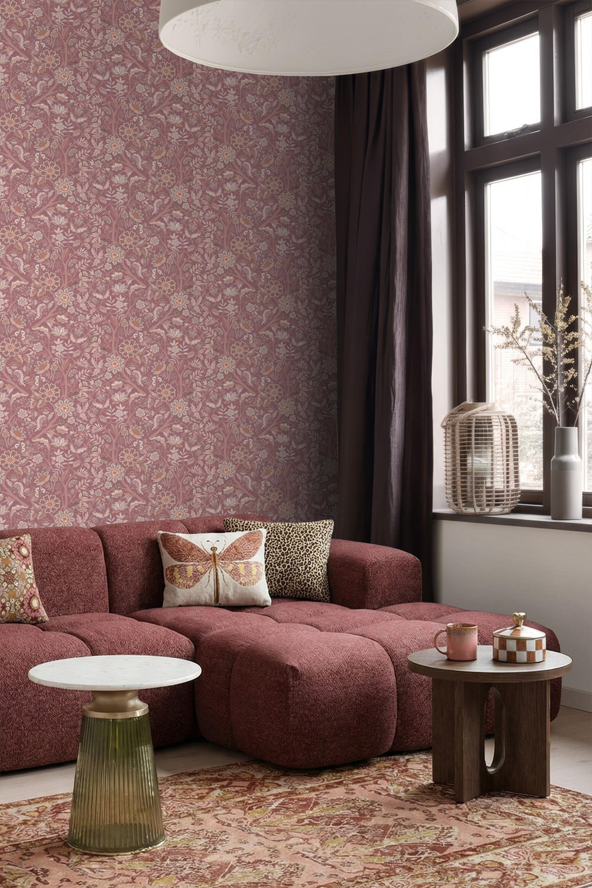 TAPETE Blumenmuster 50 x 900 cm - Lila, Papier (50/900cm) - ESTAhome