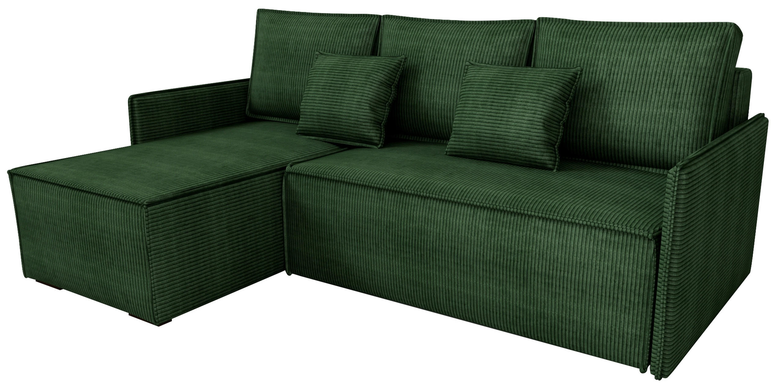 ECKSOFA Atlantic mit Schlaffunktion Grün Cord - Grün, Textil (238/141cm) - Bromarkt