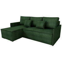 ECKSOFA Atlantic mit Schlaffunktion Grün Cord - Grün, Textil (238/141cm) - Bromarkt