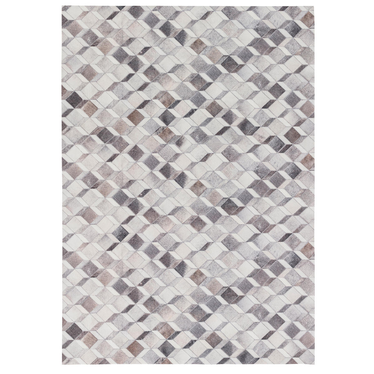 KUNSTFASER PATCHWORK TIERFELL 3D OPTIK - Beige/Grau, Textil (80/150cm) - Pergamon