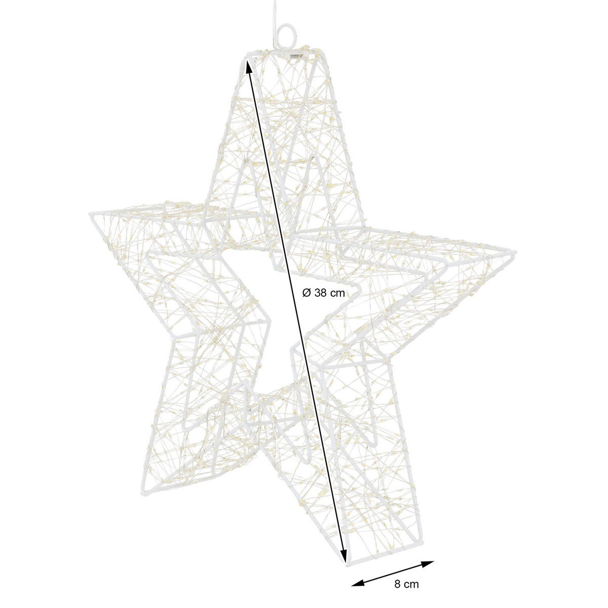 LED-DEKORATION Stern aus Draht 50 cm - Goldfarben, Metall (8/38/38cm) - Home Styling Collection