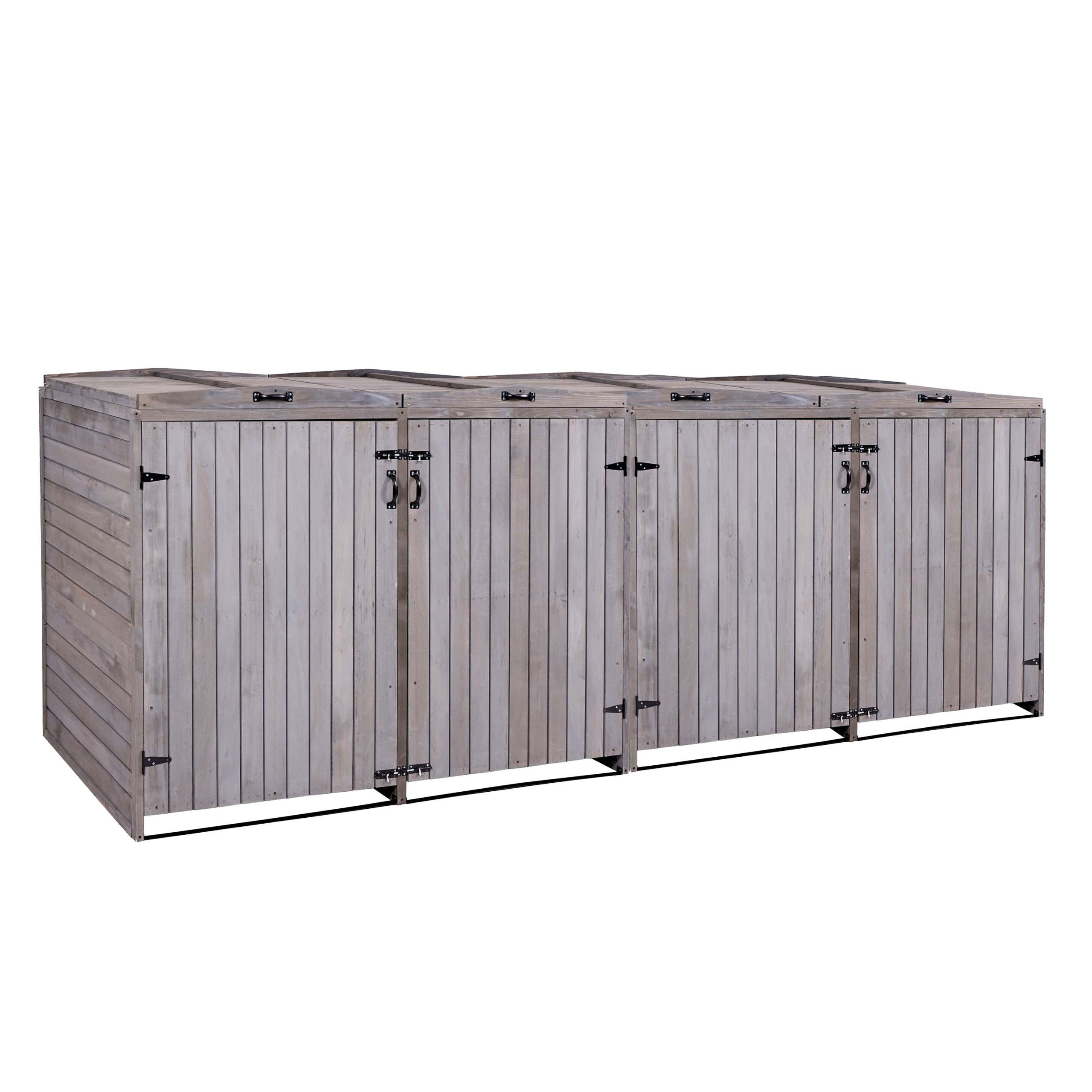 4ER-/8ER-MÜLLTONNENVERKLEIDUNG Anthrazit, Grau - Anthrazit/Grau, Holz (316/126/98cm) - MCW