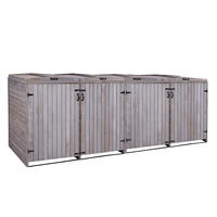 4ER-/8ER-MÜLLTONNENVERKLEIDUNG Anthrazit, Grau - Anthrazit/Grau, Holz (316/126/98cm) - MCW