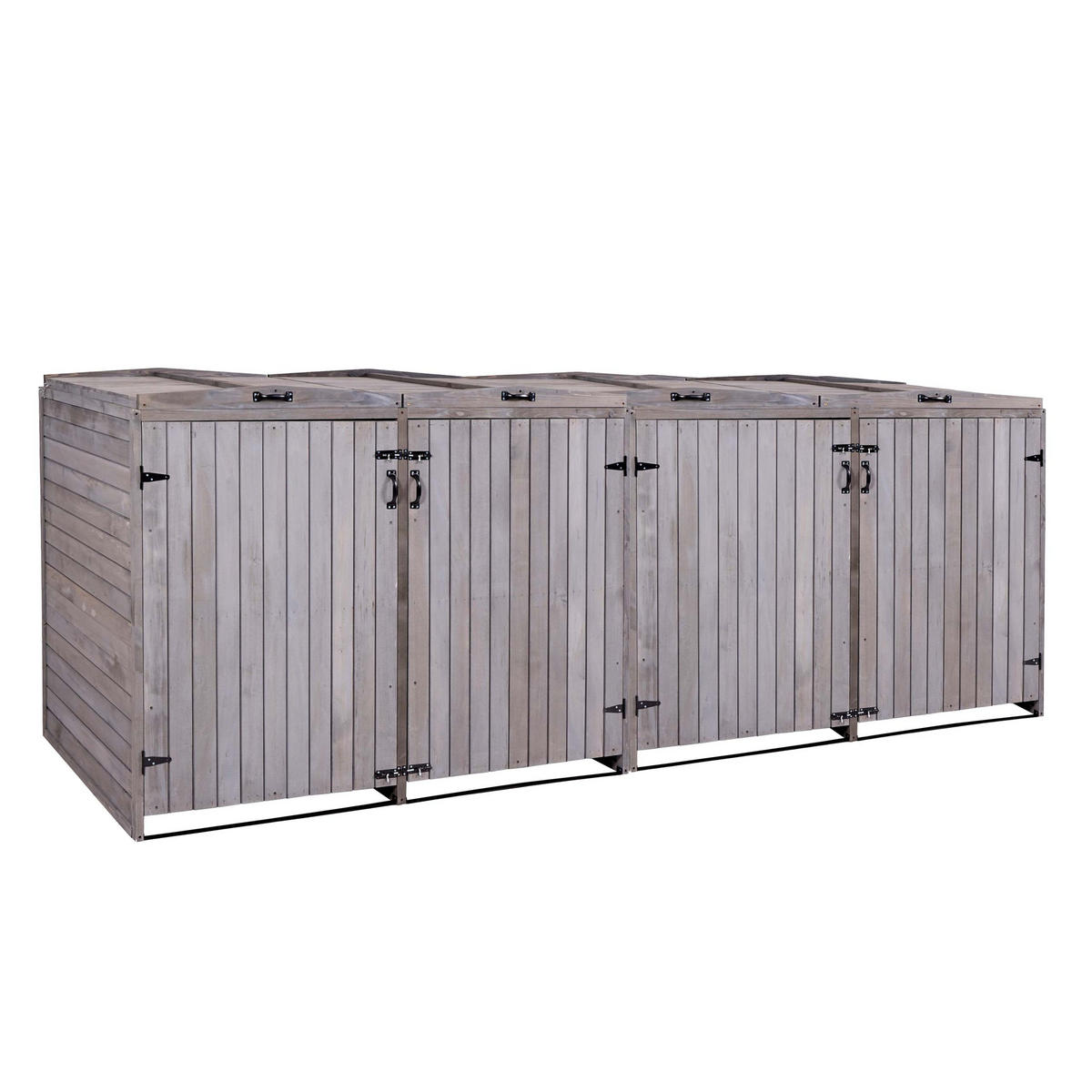 4ER-/8ER-MÜLLTONNENVERKLEIDUNG Anthrazit, Grau - Anthrazit/Grau, Holz (316/126/98cm) - MCW