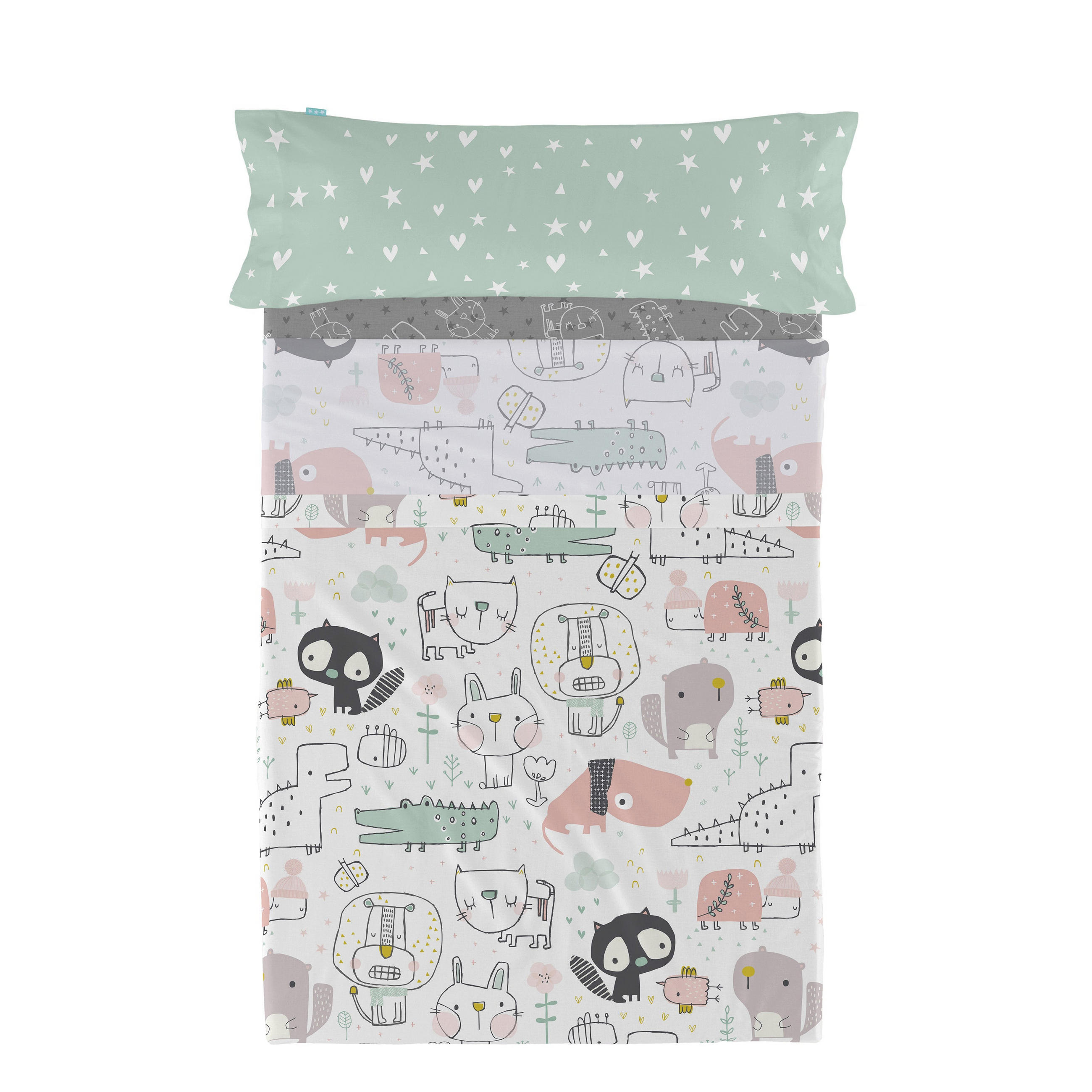 BETTWÄSCHE 2er-Set teiliges best buddies 160x270 cm mehrfarbig - Multicolor, Textil (160/270cm) - Happy Friday