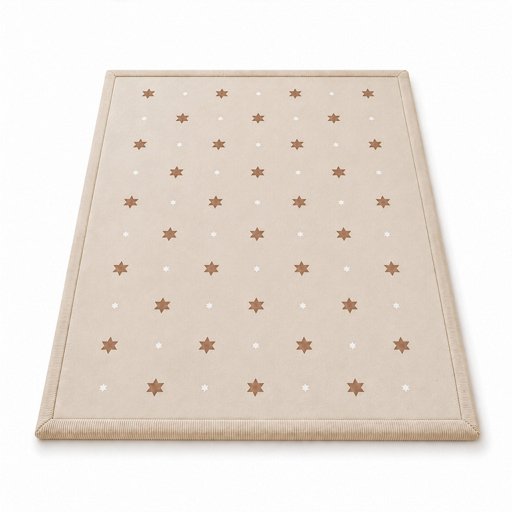 KRABBELTEPPICH samtweich und kuschelig "Sterne" 120x170cm - Beige, Textil (120/170cm) - Sanosoft