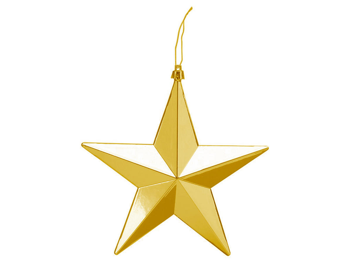 WEIHNACHTSORNAMENTE 6er-Set Ornamente Sterne gold Mix 9 cm - Goldfarben, Kunststoff (9/9/1cm) - LAALU