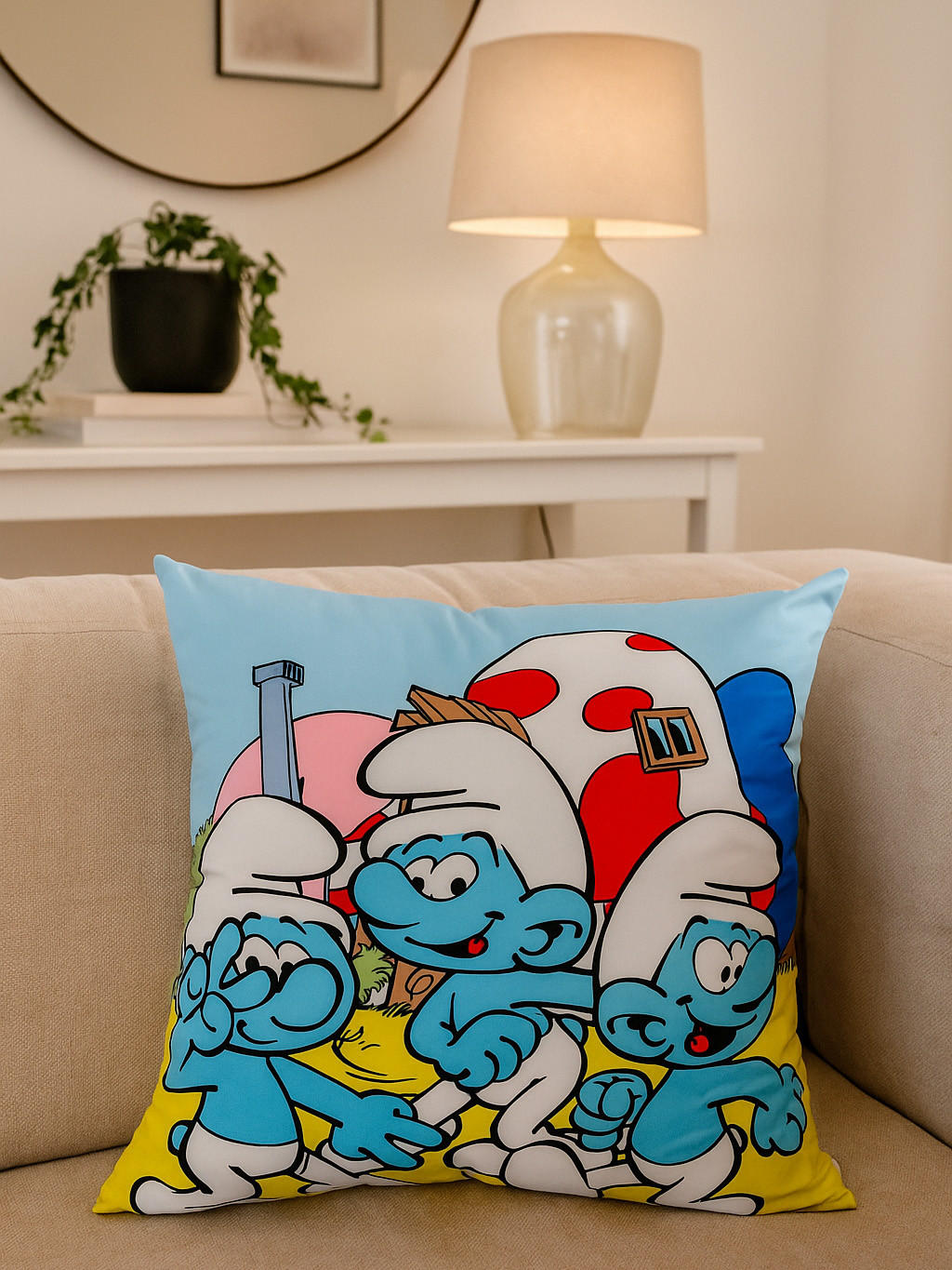 KINDERKISSEN Die Schlümpfe Blau 40 x 40 cm - Blau, Textil (40/40cm) - United Labels