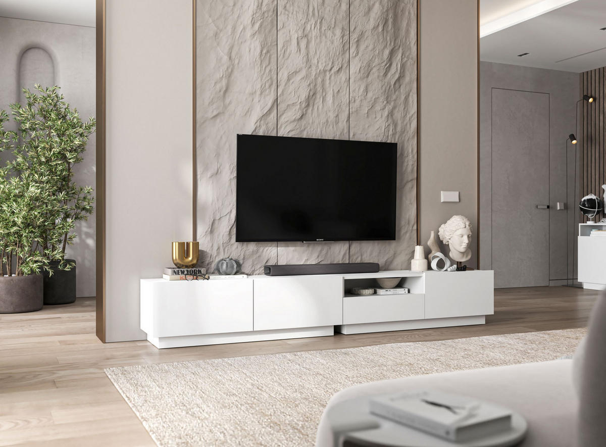 TV-SCHRANK Enjoy Weiß matt Loft 120 cm - Weiß, Holzwerkstoff (120/37/35cm) - Meble Lindner