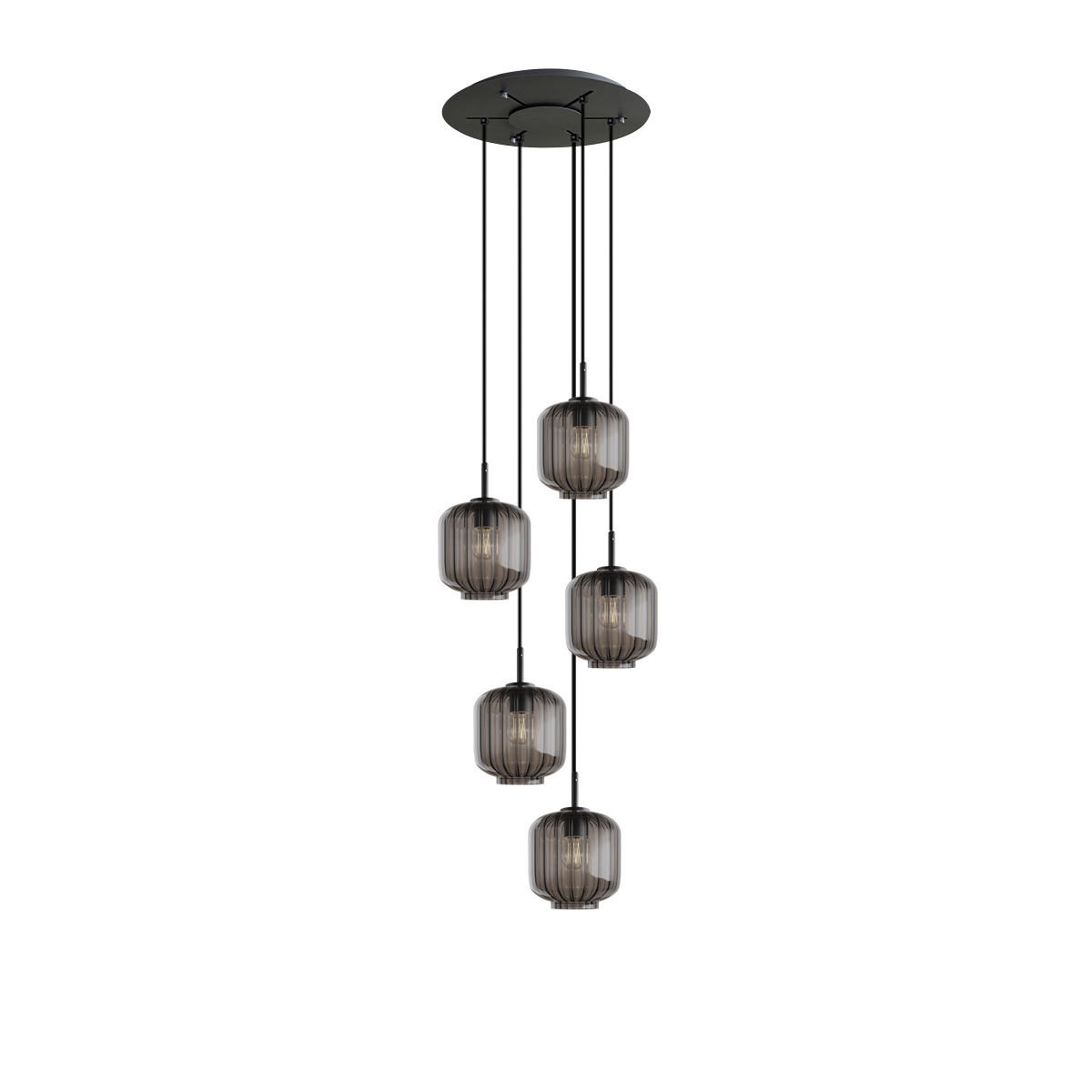 GALERIELEUCHTE Velo 5-flammig Rauch Ø 20cm - Anthrazit/Schwarz, Glas (20/20/20cm) - s.luce
