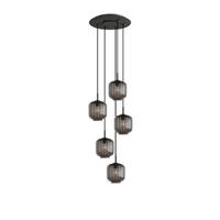 GALERIELEUCHTE Velo 5-flammig Rauch Ø 20cm - Anthrazit/Schwarz, Glas (20/20/20cm) - s.luce