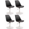 DREHSTUHL 4er Set Lederlook schwarz - Schwarz/Weiß, Textil/Metall (48/76/57cm) - CLP