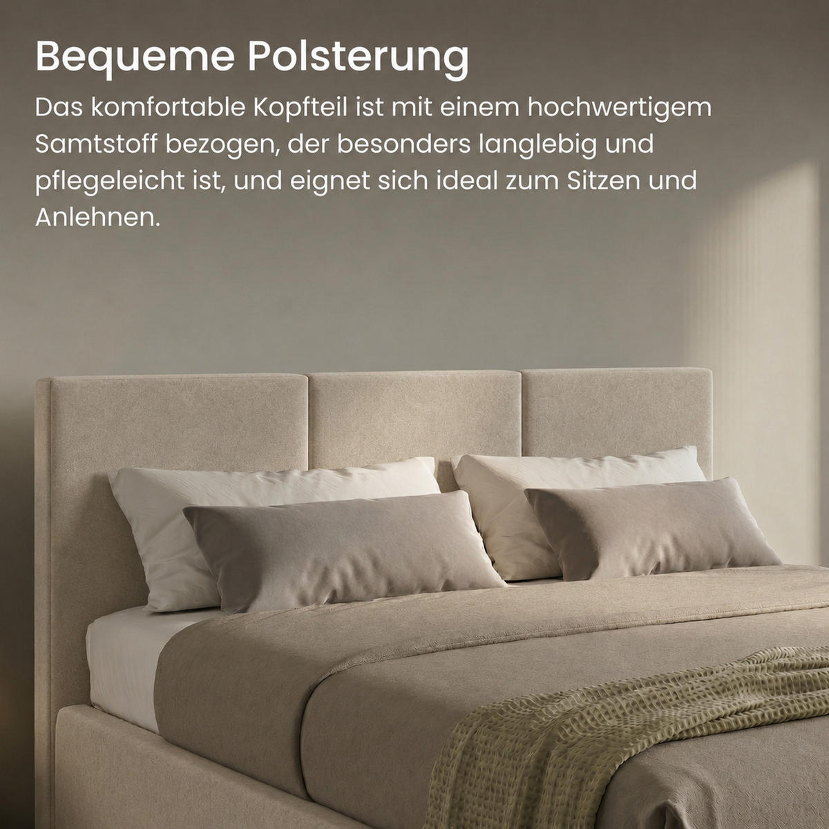 POLSTERBETT mit Stauraum 160x200 cm in Taupe - Taupe, Holzwerkstoff (100/200cm) - Home Collective