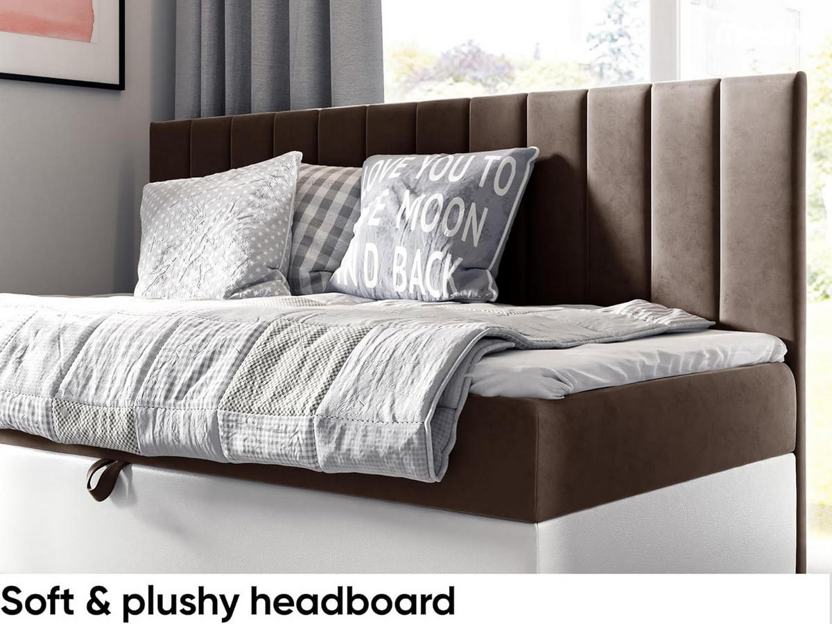 KINDERBETT MAYA 2 - Braun/Weiß, Holzwerkstoff (82/202cm) - Meblini