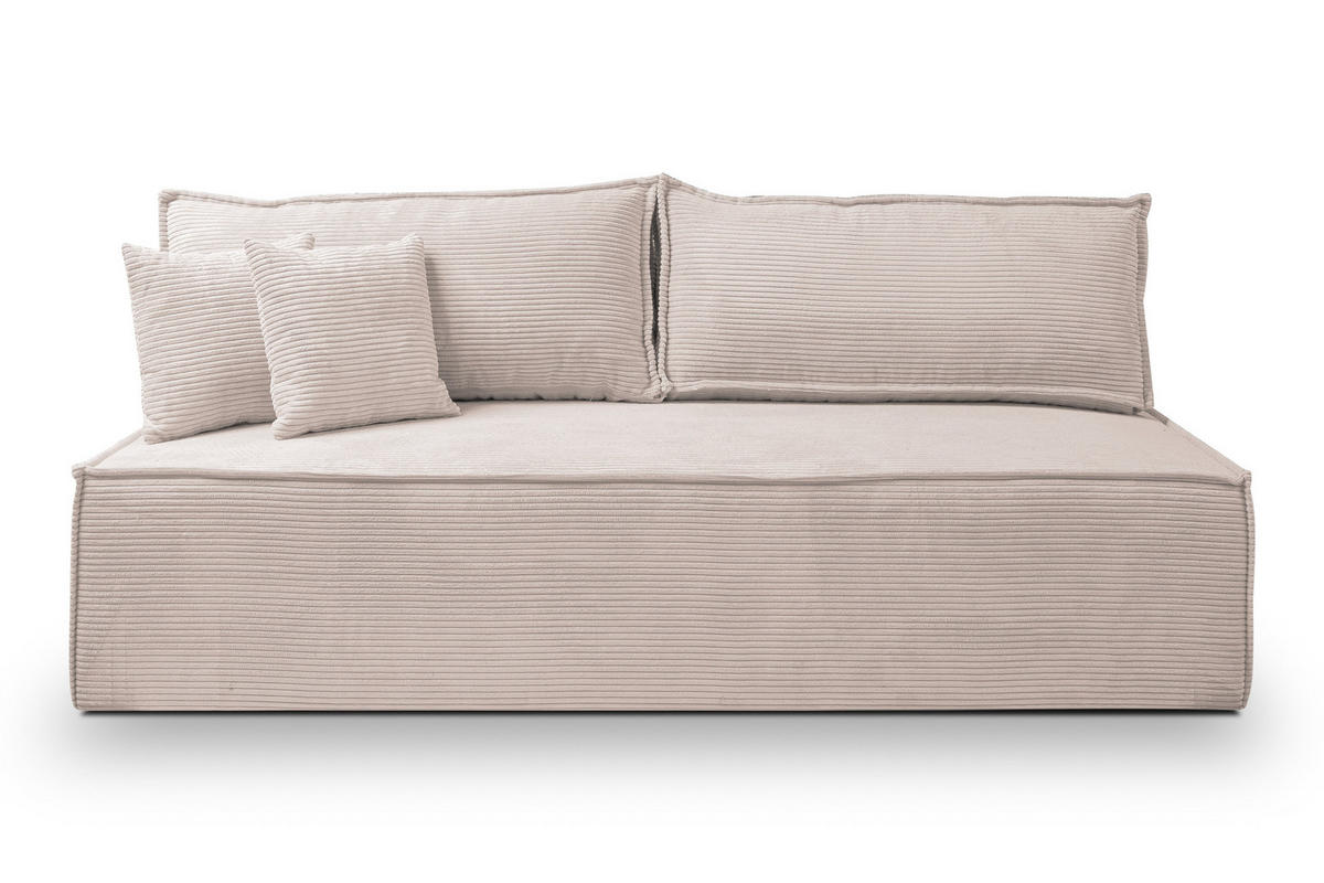 SCHLAFSOFA TIMO, Sofa mit Schlaffunktion und Bettkasten, Farbe: Beige, Cordstoff - Beige, Textil (200/80/93cm) - VENASI MÖBEL