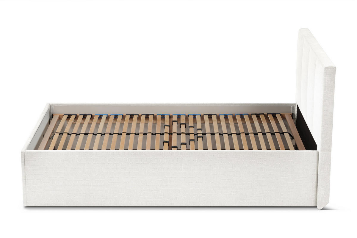 POLSTERBETT Dalas Weiß 120 x 200 x 40 cm Stauraum Mit hochwertiger Matratze H2 (bis 100 kg) und Lattenrost - Weiß, Holz (120/200cm) - Halmon Schlafkomfort Betten 