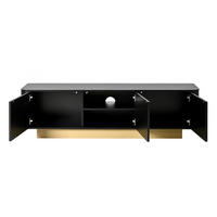 TV-LOWBOARD mit Stauraum 170 x 40,5 x 47 cm MDF/PB Black 3 Türen - Schwarz, Holzwerkstoff (40.5/47/170cm) - Beauniv