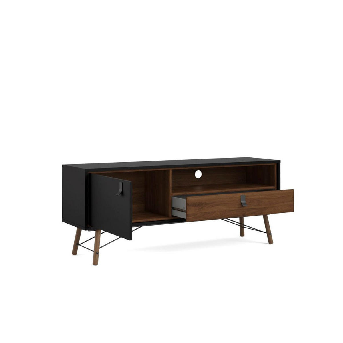 TV-ELEMENT Rye Schwarz 150/40/60 cm - Schwarz, Holzwerkstoff (150/60/40cm) - ebuy24
