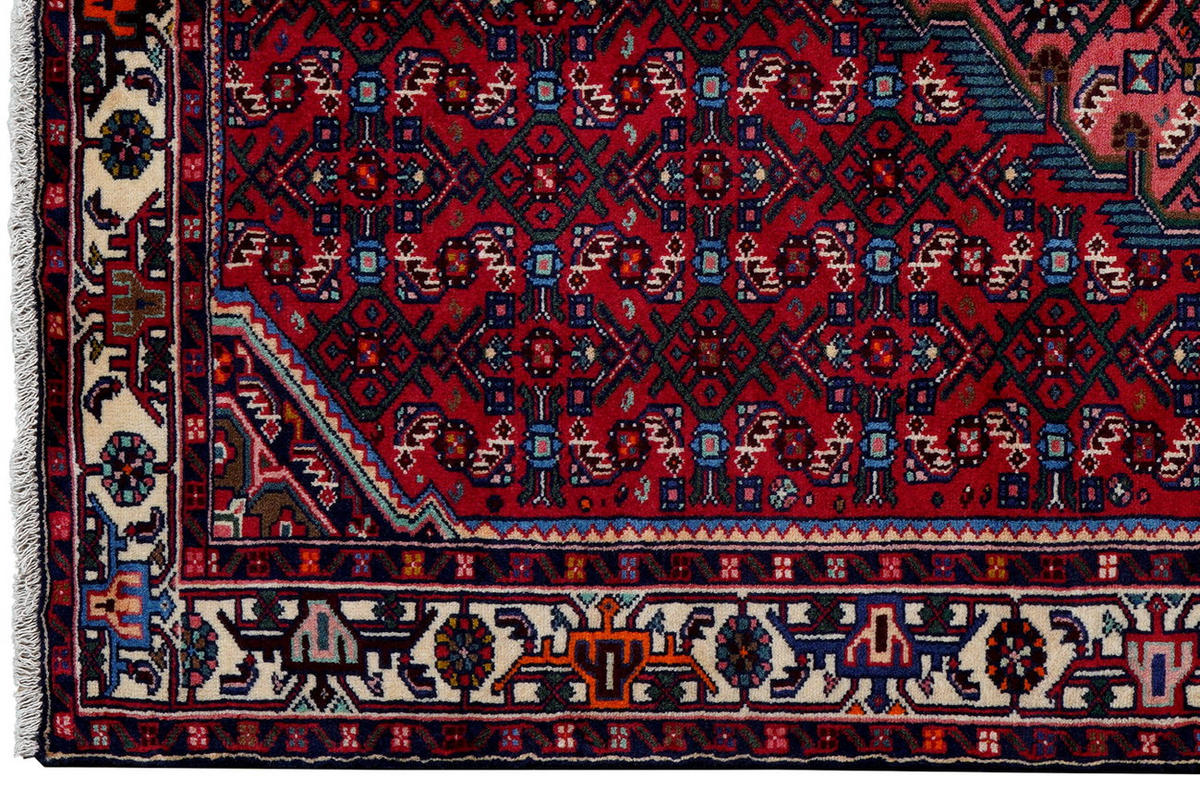 TEPPICH Assadabad Rot 197/125 cm Schurwolle - Rot, Textil (125/197cm) - Looma